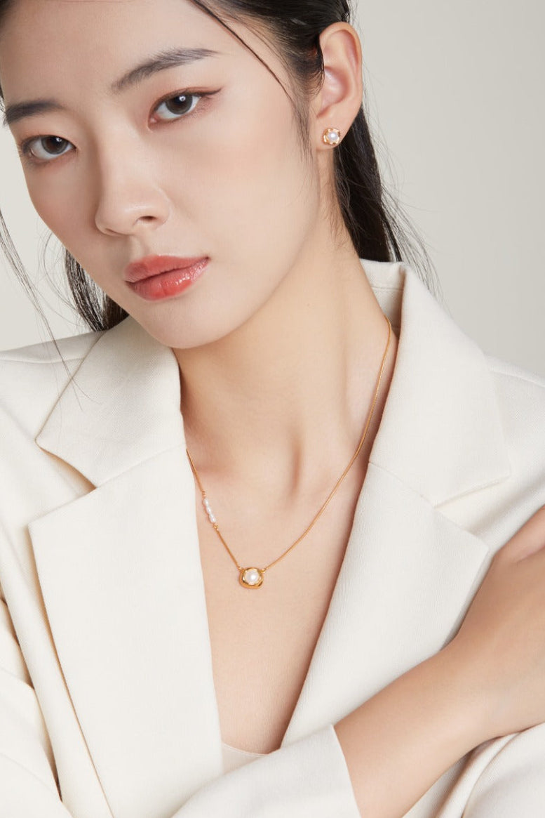 S925 Vintage Pearl Pendant Necklace