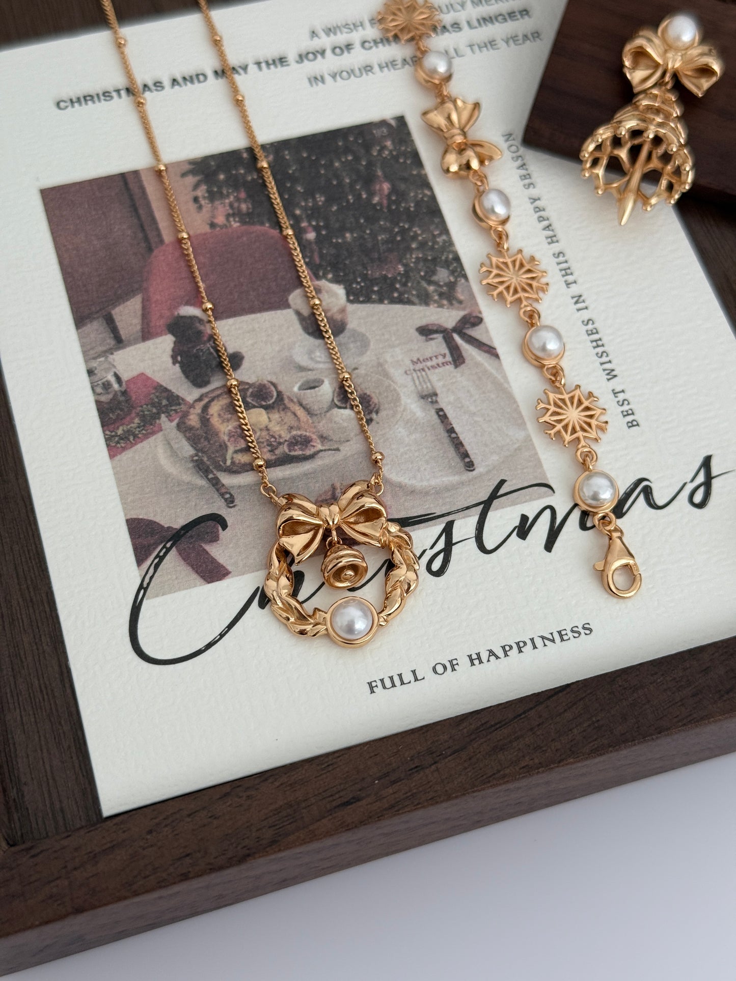 Christmas necklace and earrings