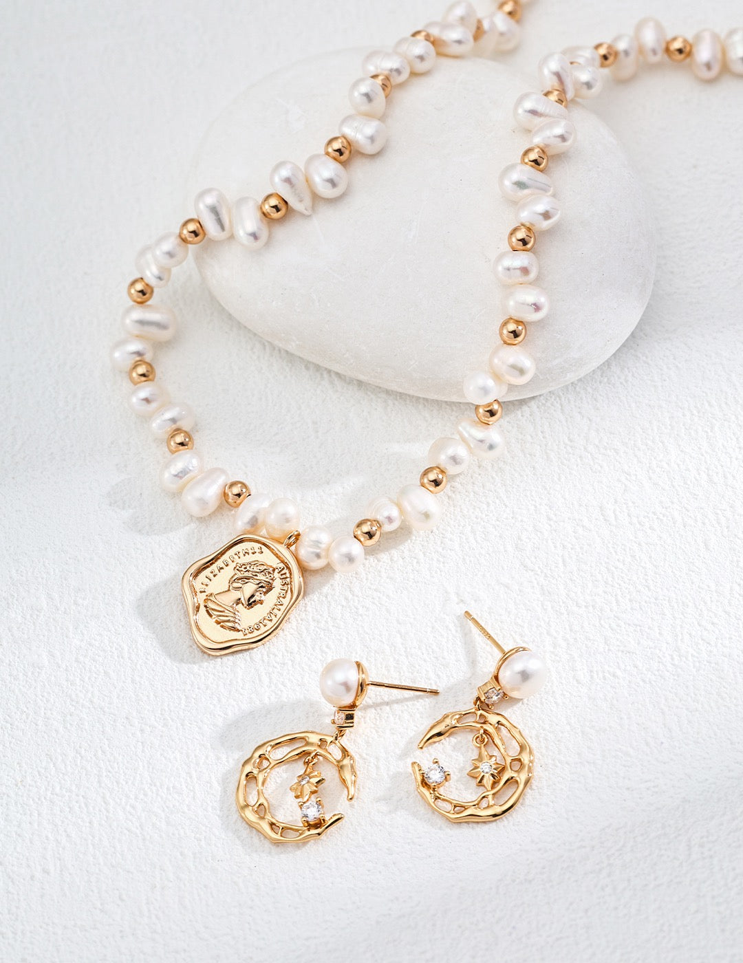 Crescent Pearl Earrings