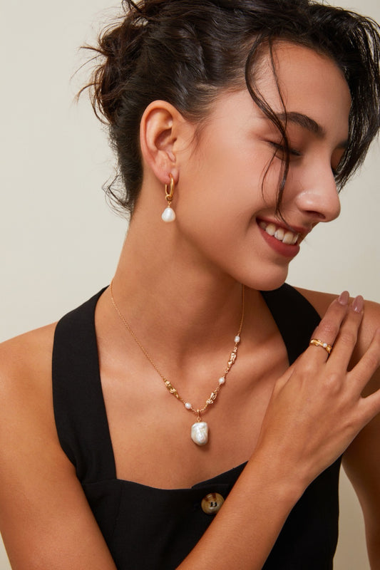 Baroque Pearl Pendant Necklace – S925 Silver