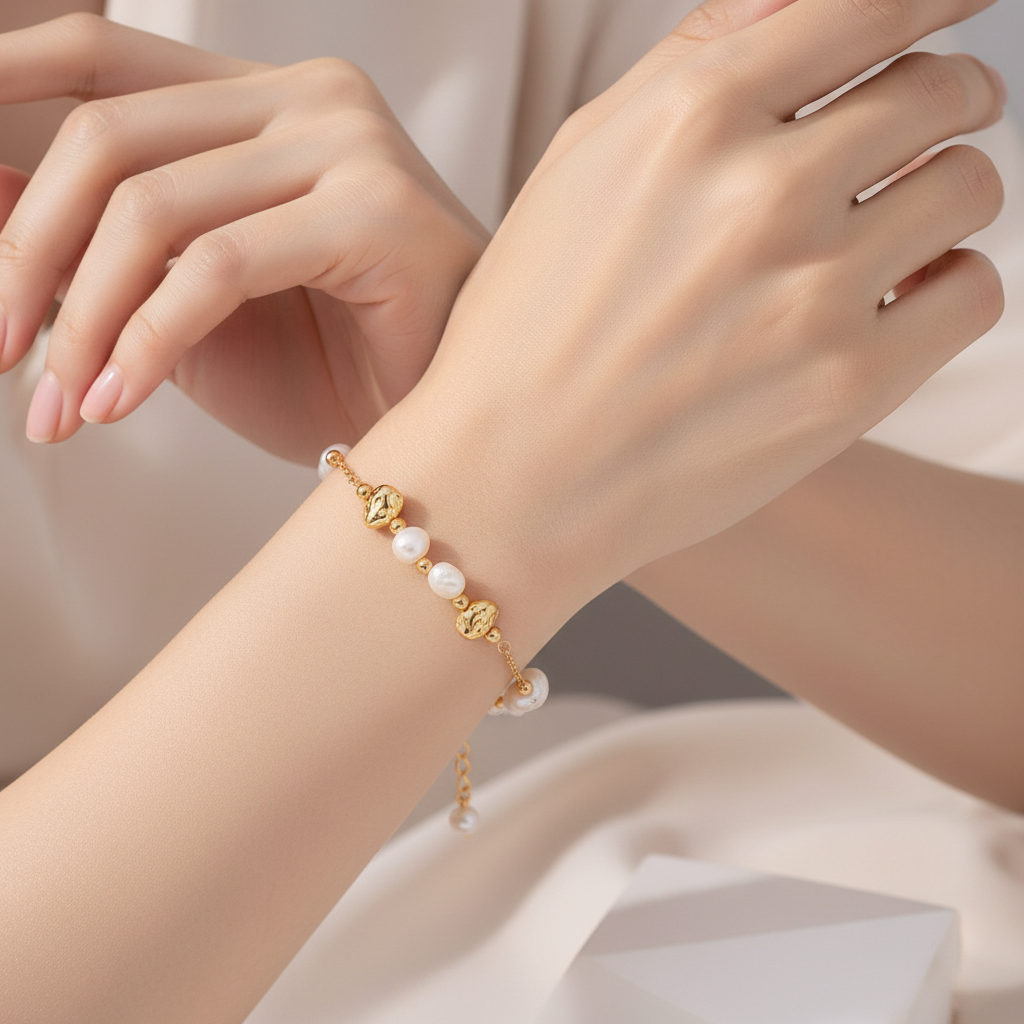 Little Baroque Pearl and Sterling Silver Bracelet