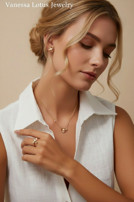 Pearl and Silver Flower Studs