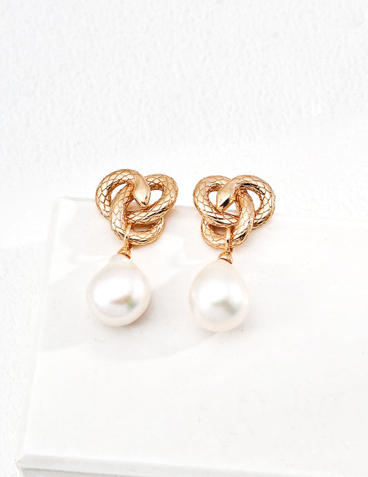 Serpentine Grace Baroque Pearl Earrings
