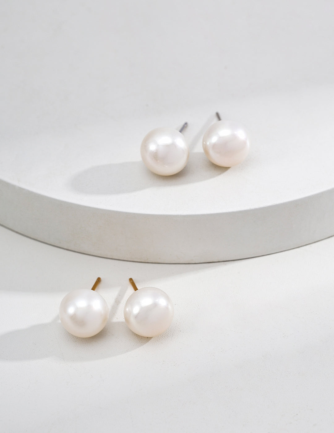 Minimalist Vintage Natural Pearl Stud Earrings | S925 Sterling Silver