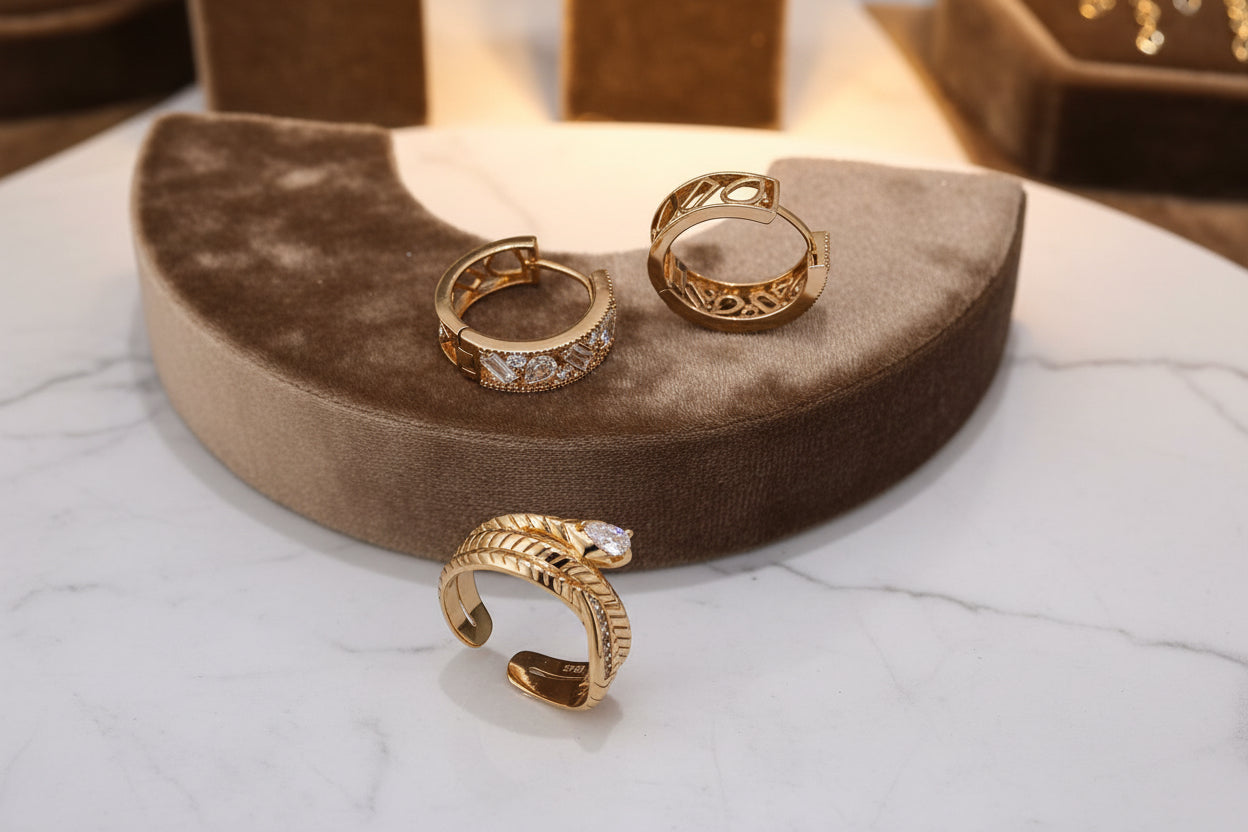 CZ Hoop Earrings - S925 Sterling Silver