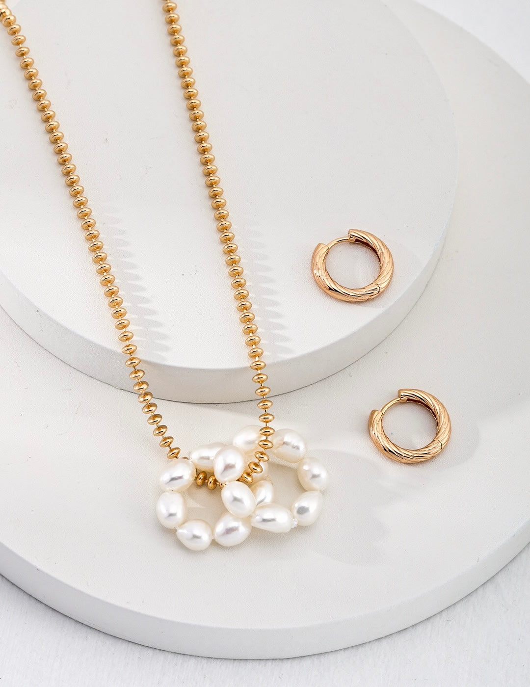 Pearl Earrings with Removable Pearl Ring Pendants