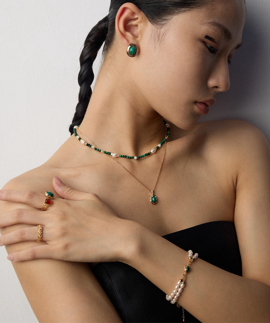 Malachite Pearl Bracelet