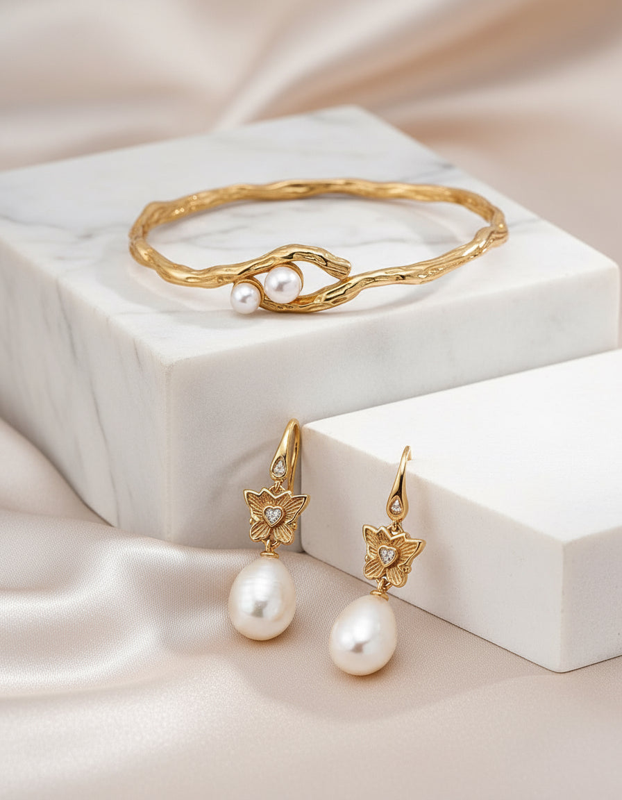 Vintage Pearl Drop Earrings | S925 Silver Baroque Pearl Jewelry