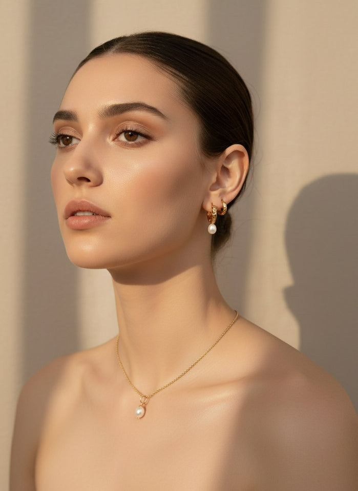 Vintage Natural Pearl Silver Earrings | Pendant Removable Earrings