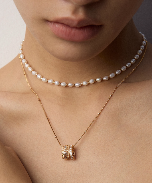 S925 Silver Vintage Zircon Pendant Necklace – Gold & Platinum