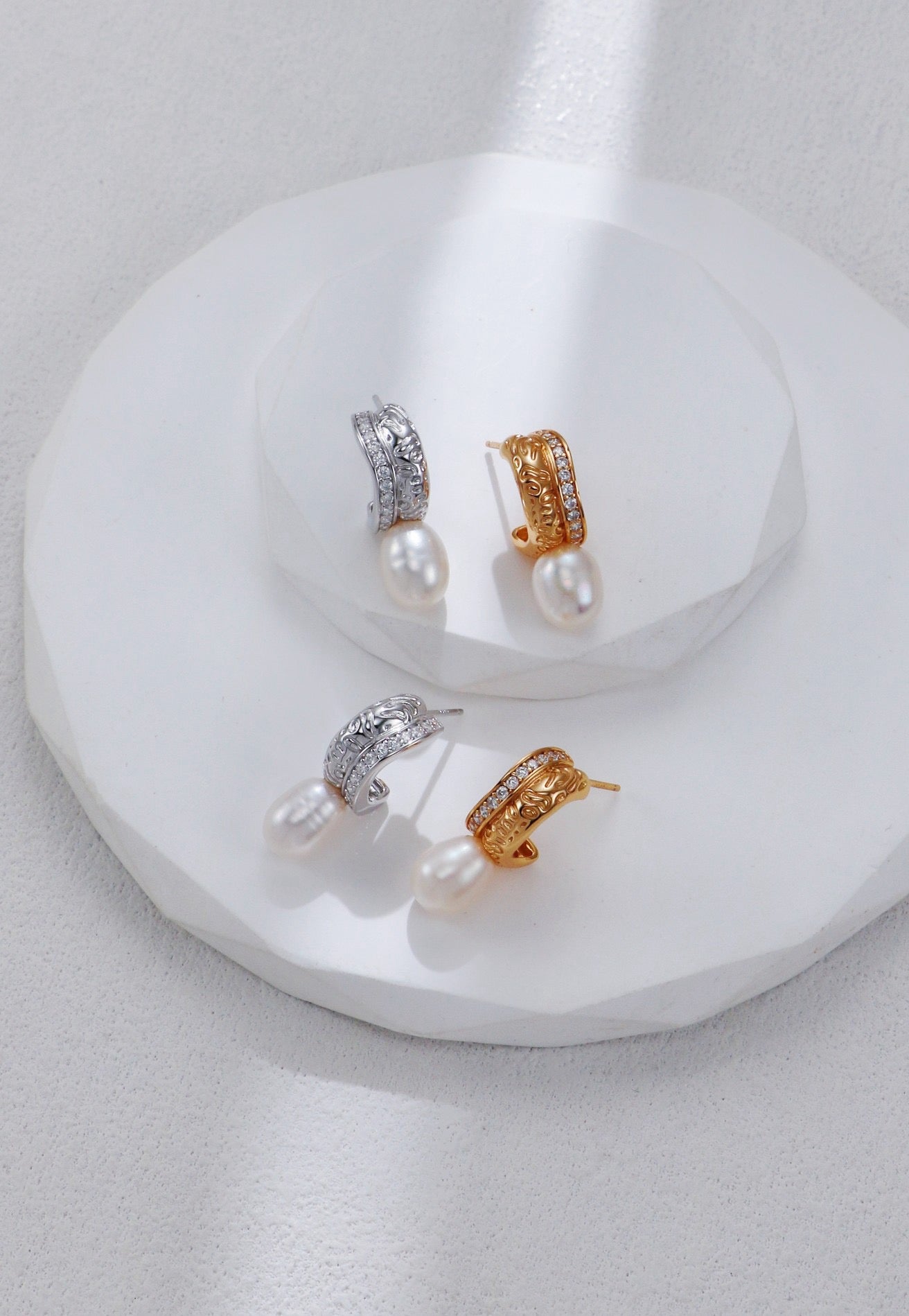 Pearl and Diamond Earrings