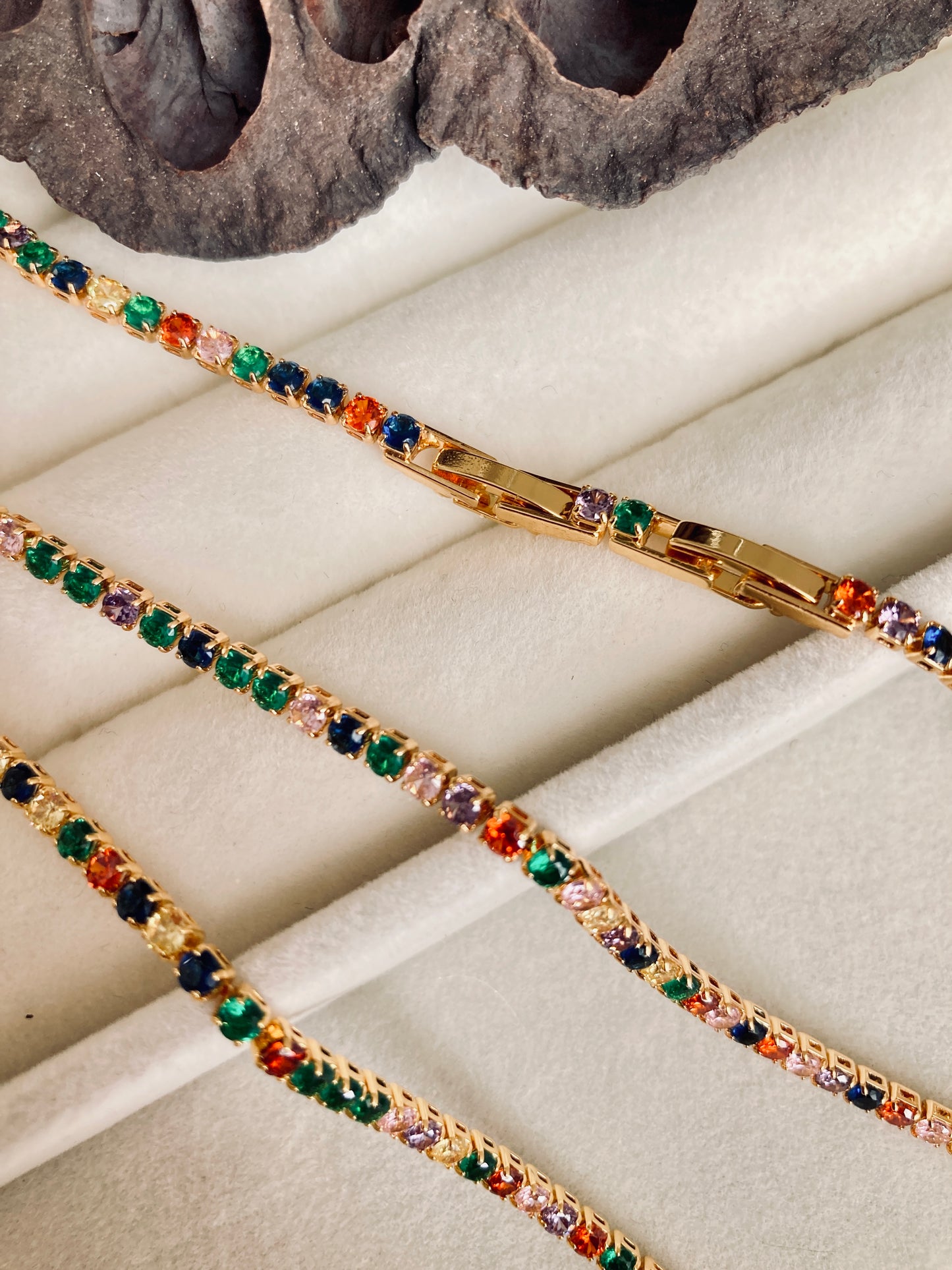 Colored Zircon Necklace and Bracelet