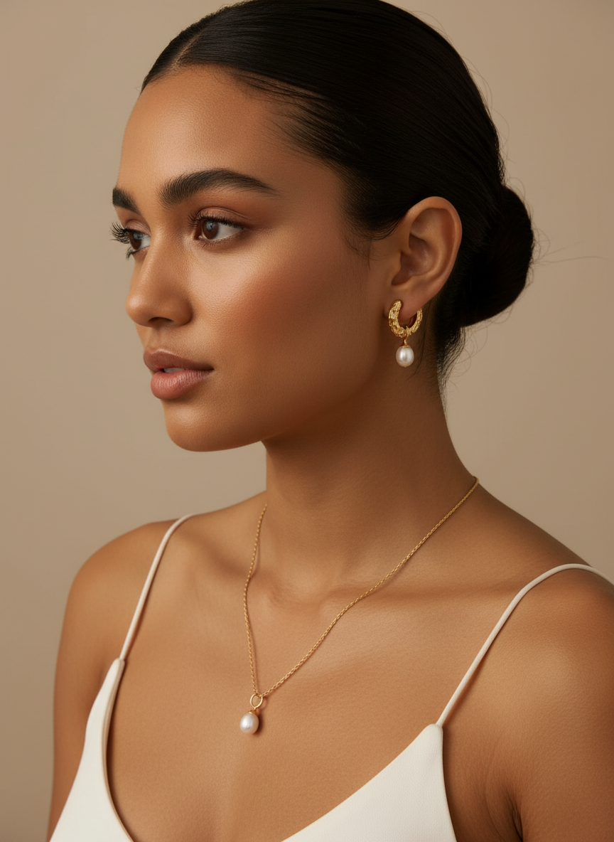 Vintage Natural Pearl Silver Earrings | Pendant Removable Earrings