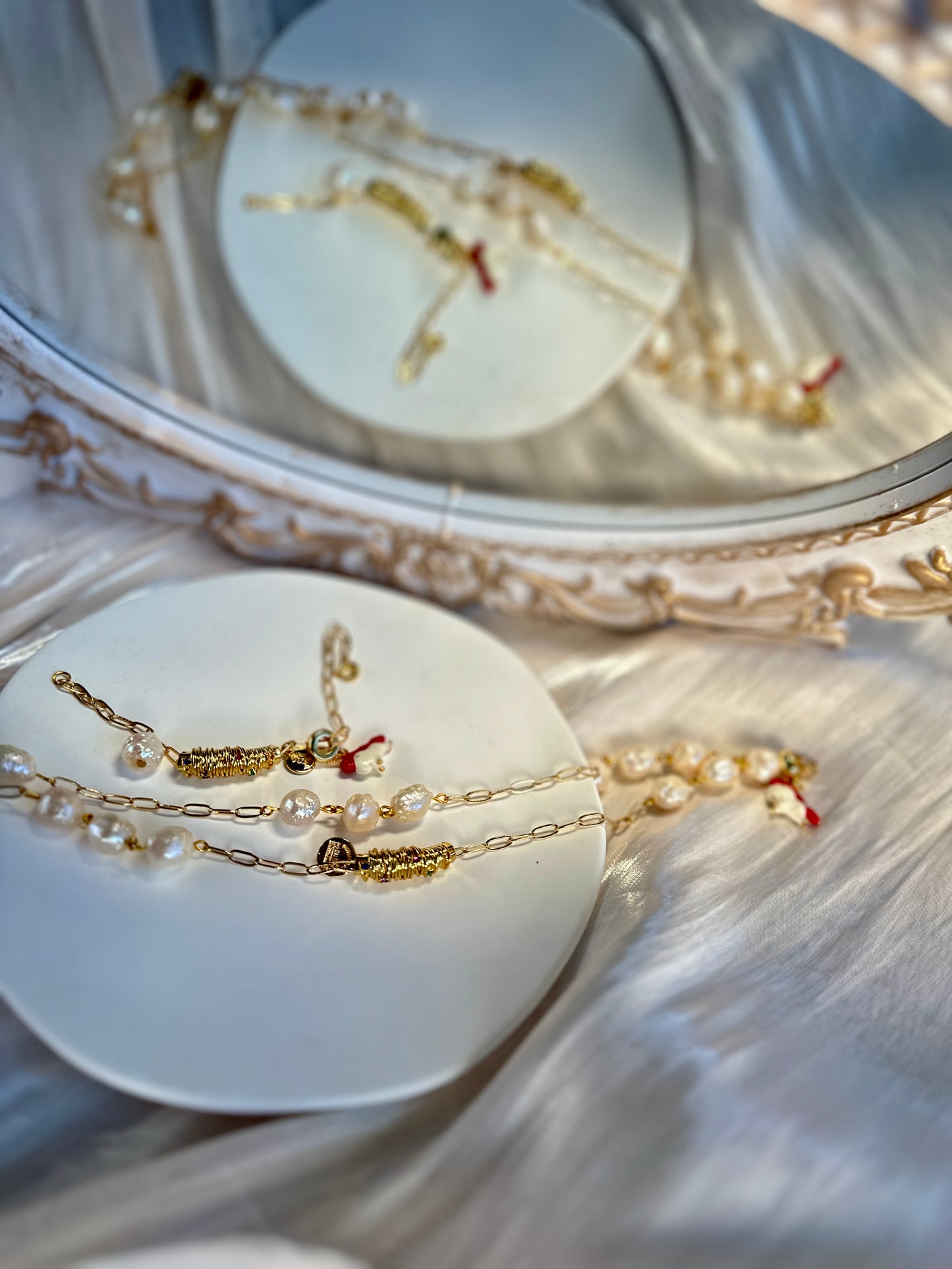 Holiday Spirit Baroque Pearl Necklace and Bracelet