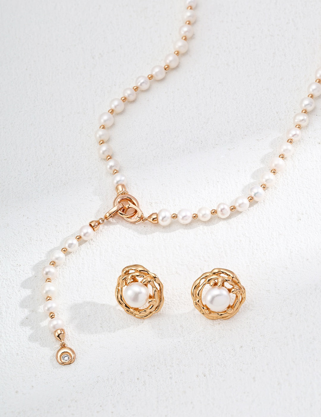 S925 Sterling Silver Natural Pearl & Zircon Necklace