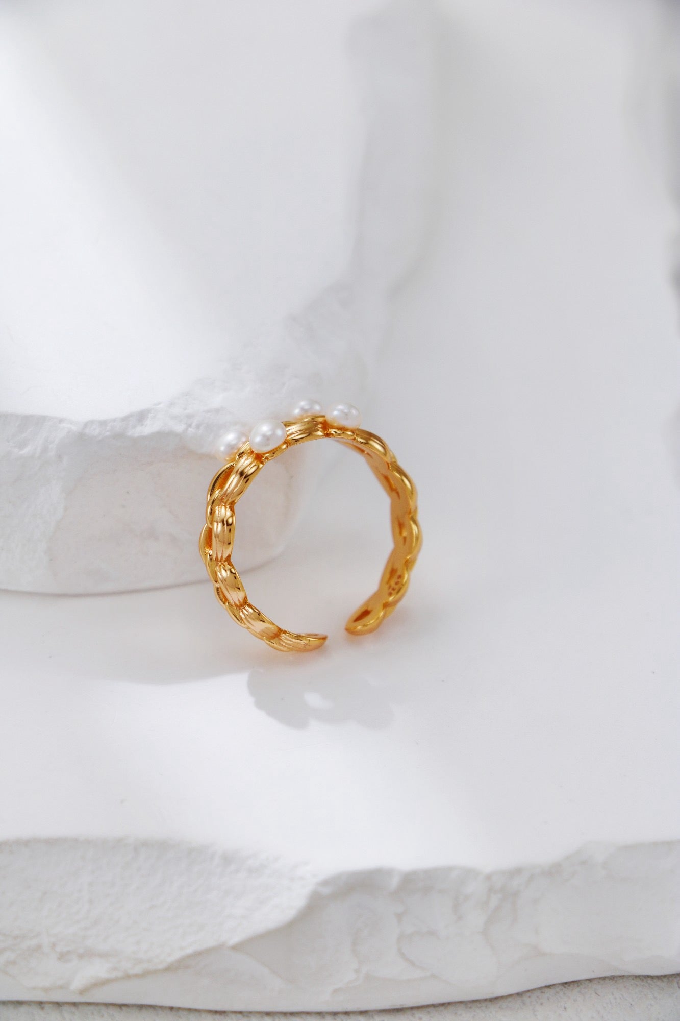 Sterling Silver and Pearl Woven Ring