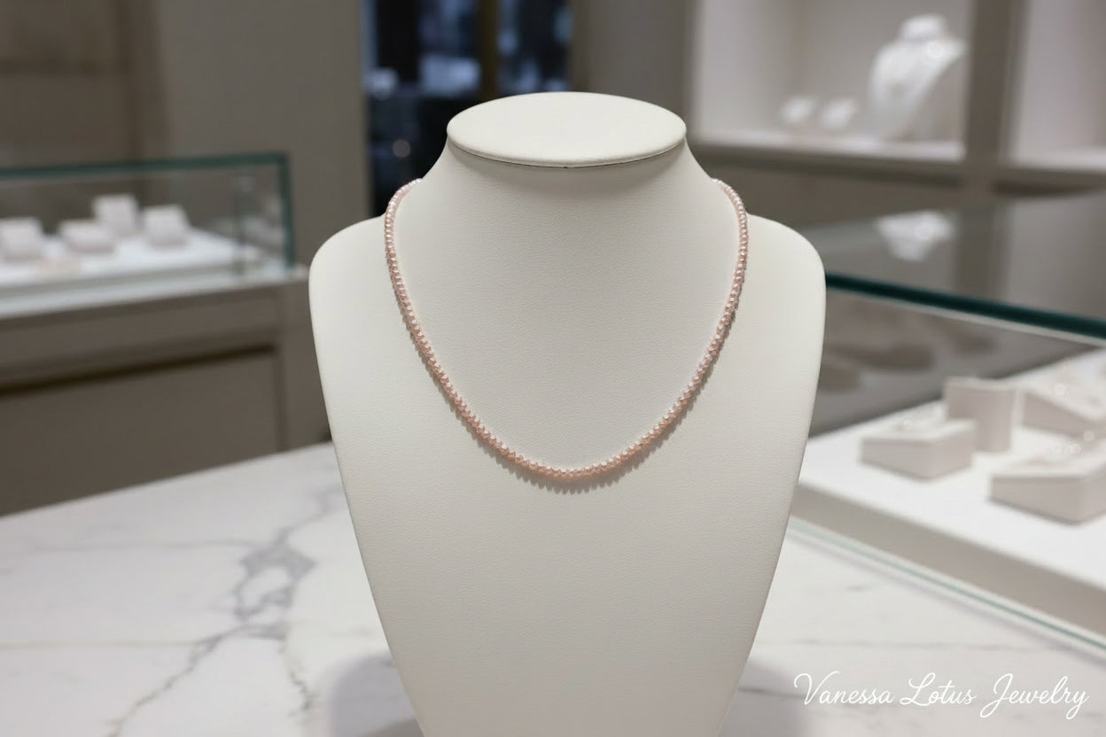 Pink Baby Pearl Necklace with Removable Baroque Pearl Pendant | Natural Freshwater Pearl Necklace