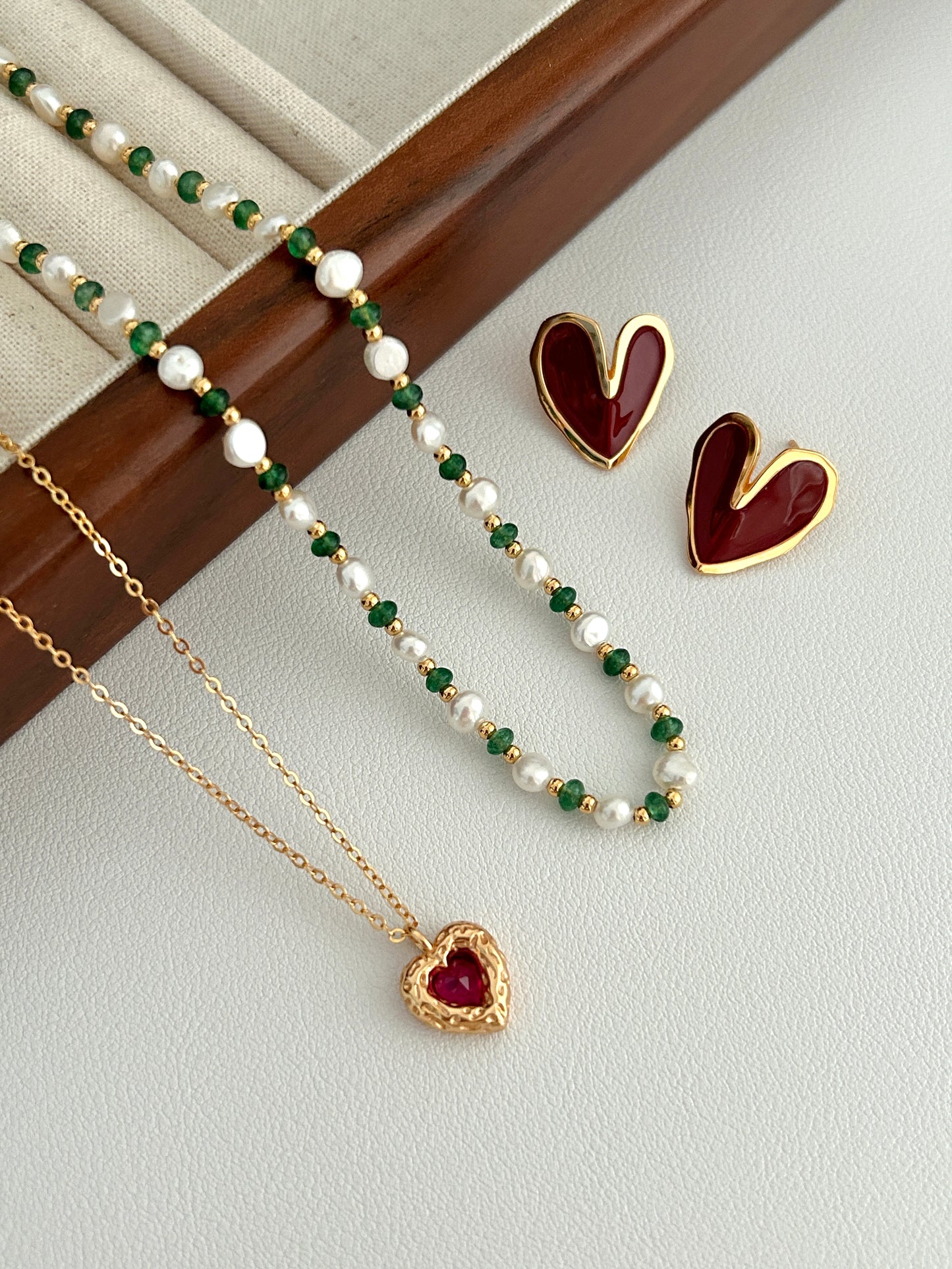 Red Heart Studs