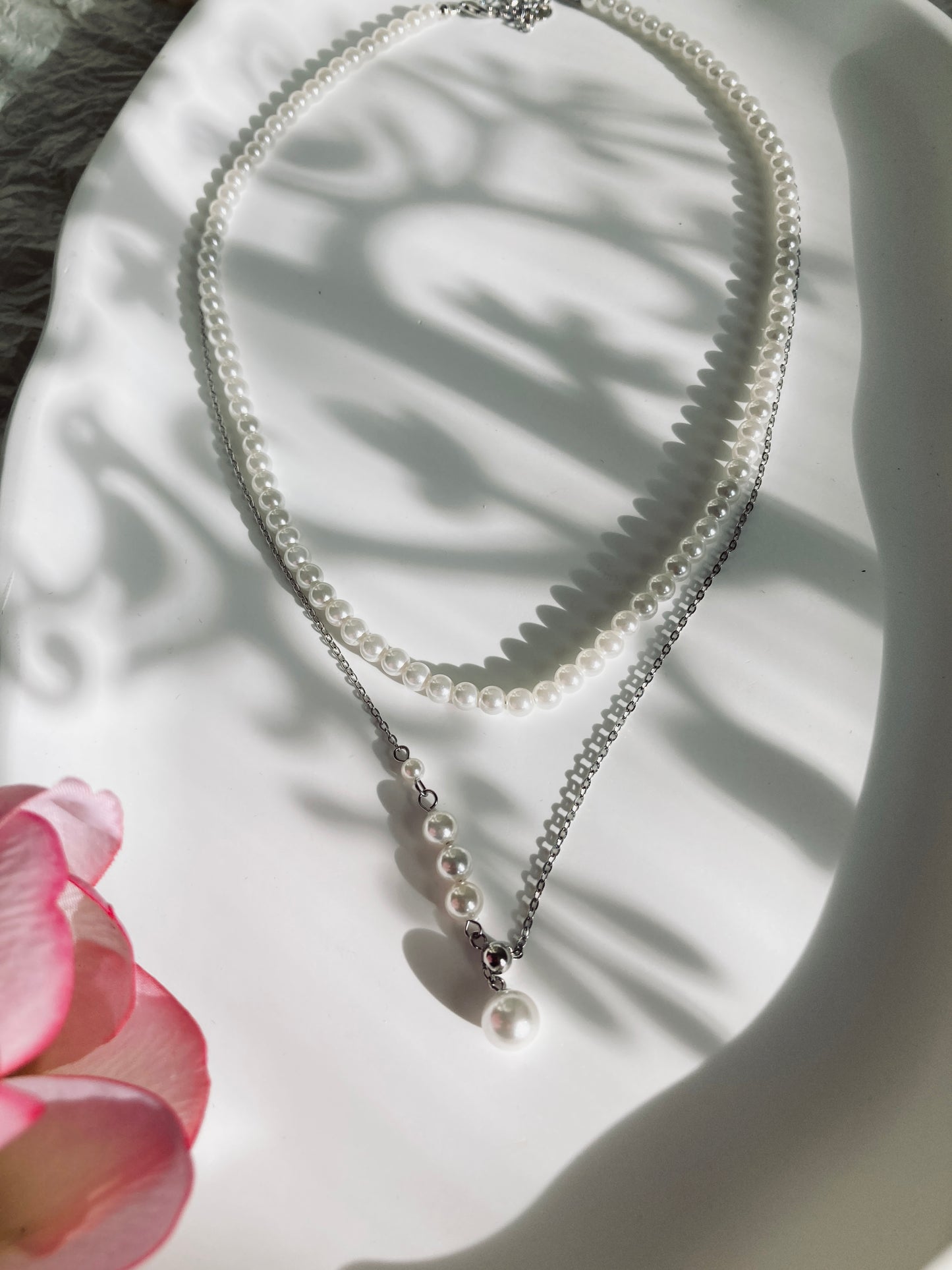 Sterling silver pearl necklace