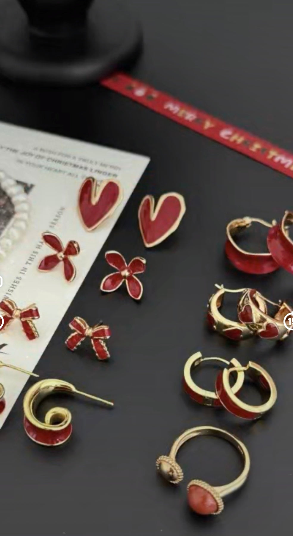 Red Heart Studs