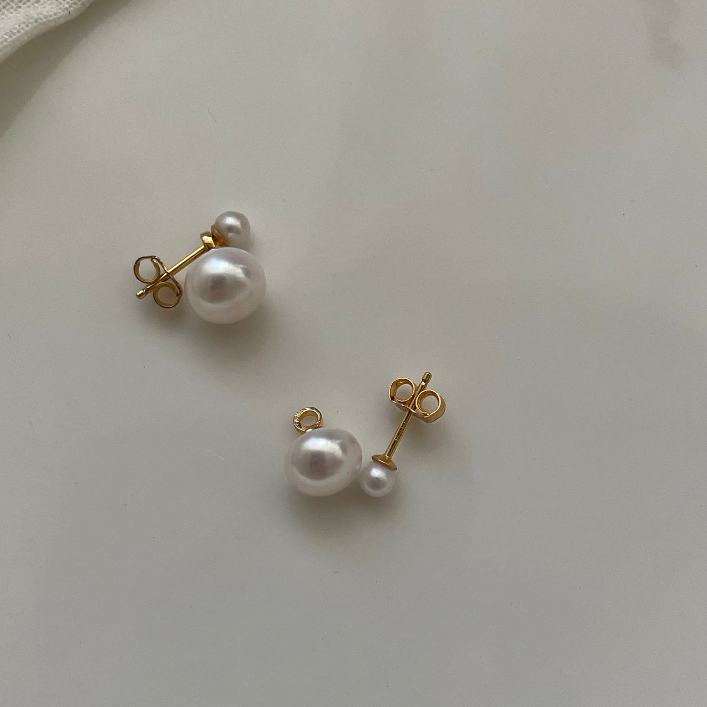 Two Pearls Studs