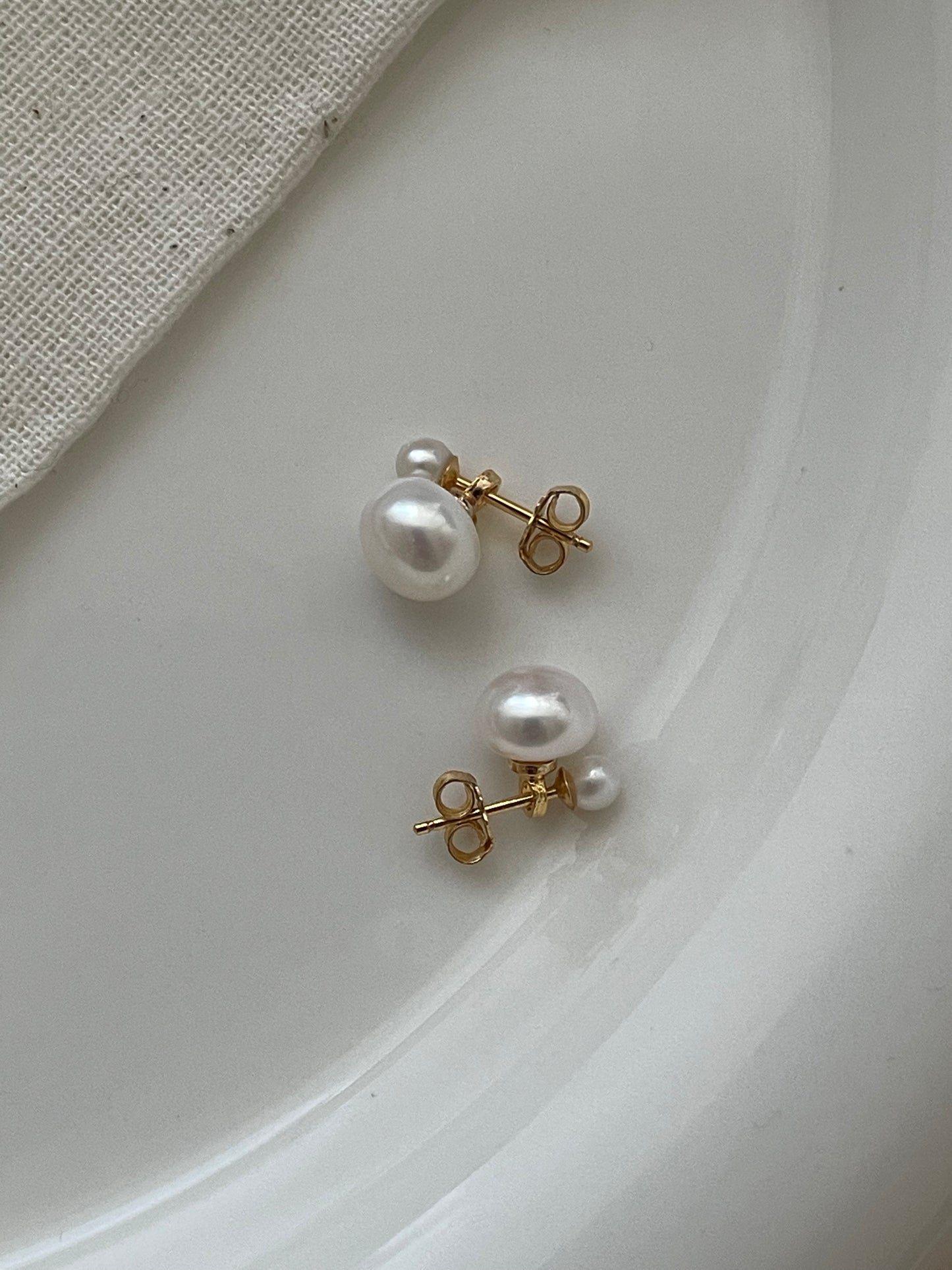 Two Pearls Studs
