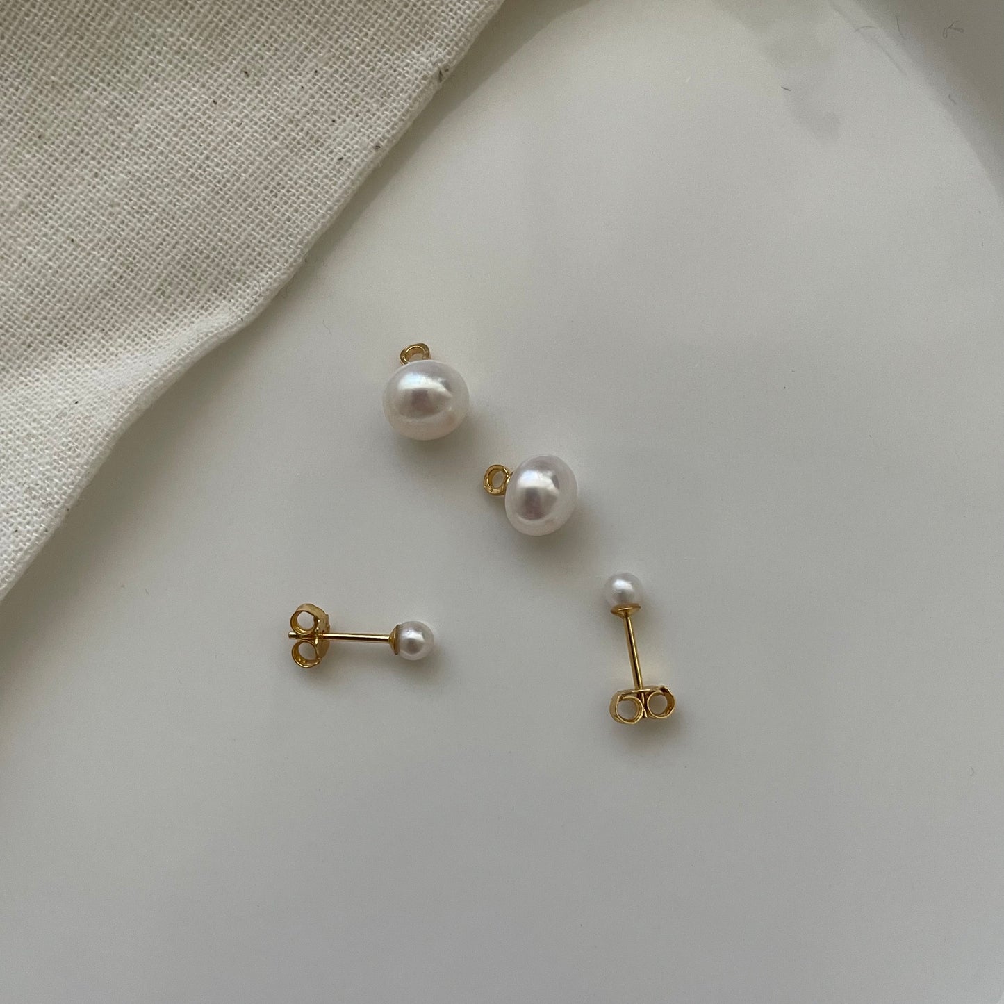 Two Pearls Studs