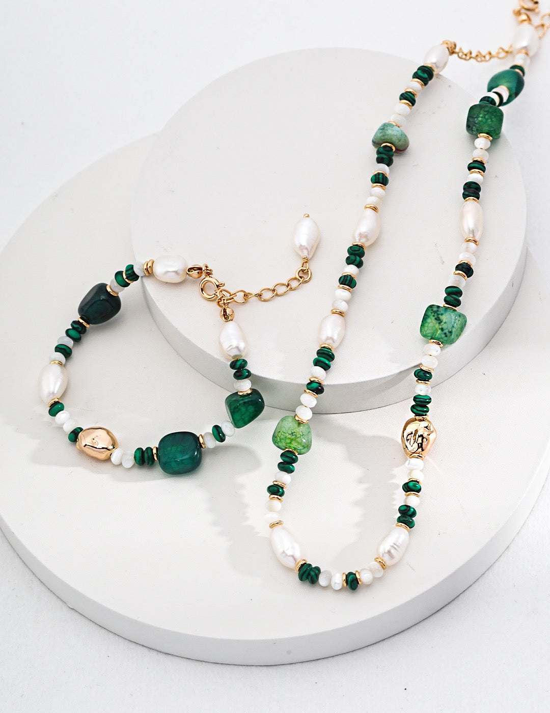 Emerald Serenity Malachite Jewelry Set