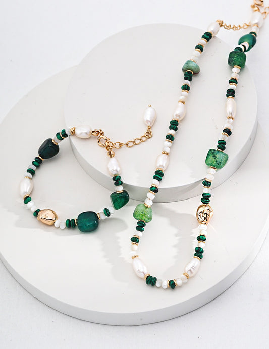 Emerald Serenity Malachite Jewelry Set