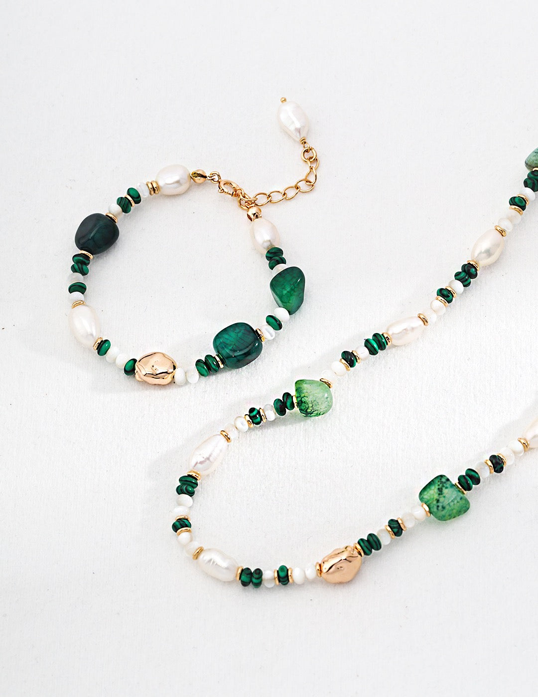 Emerald Serenity Malachite Jewelry Set
