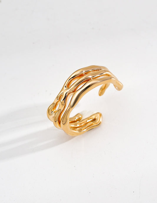 Sterling Silver Ring with Gold Plated