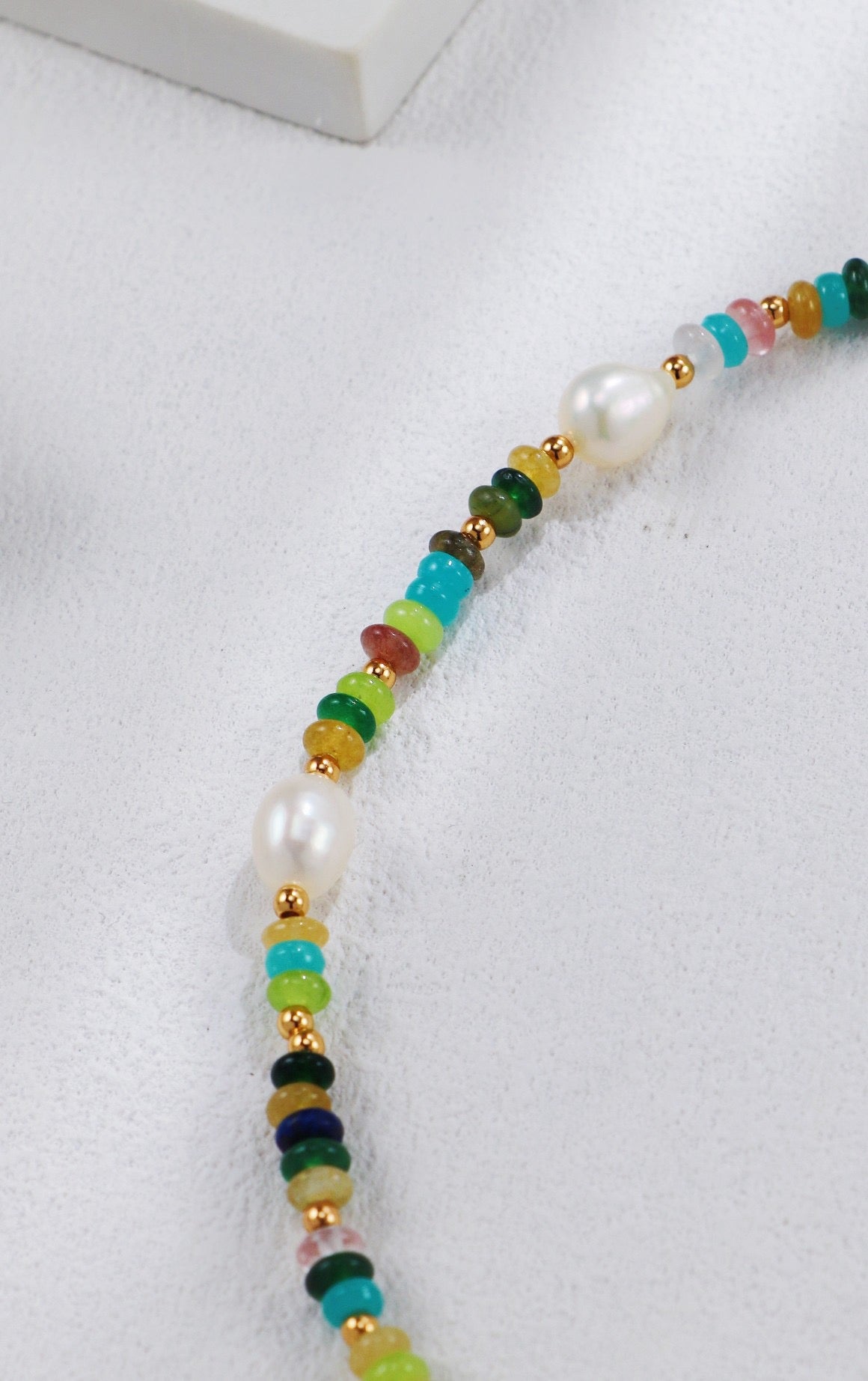 Vintage Rainbow Gemstone & Pearl Necklace & Bracelet - S925 Silver Natural Pearl & Gemstone Jewelry