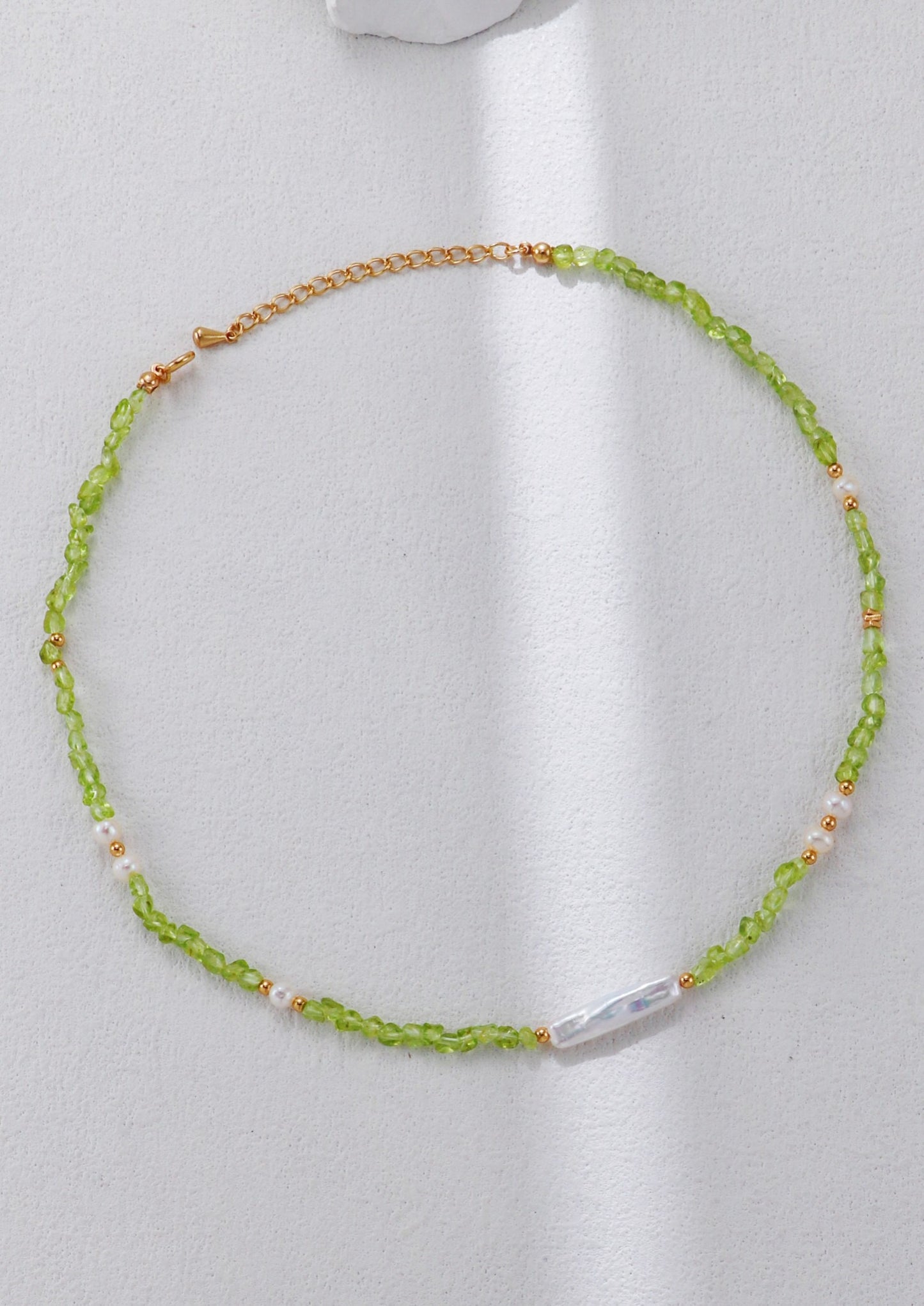 Peridot & Pearl Harmony Set – S925 Sterling Silver Necklace and Bracelet