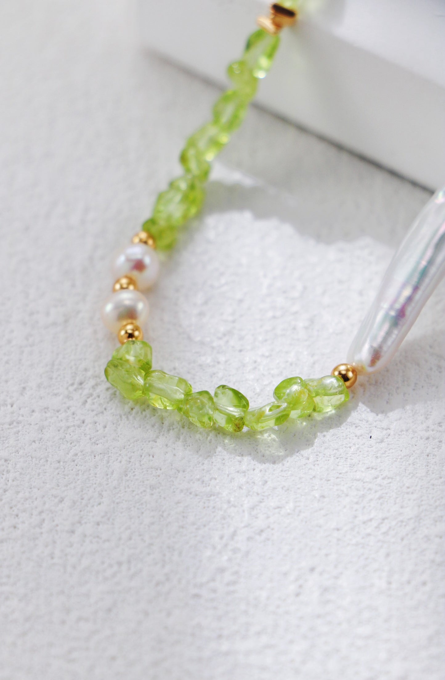 Peridot & Pearl Harmony Set – S925 Sterling Silver Necklace and Bracelet