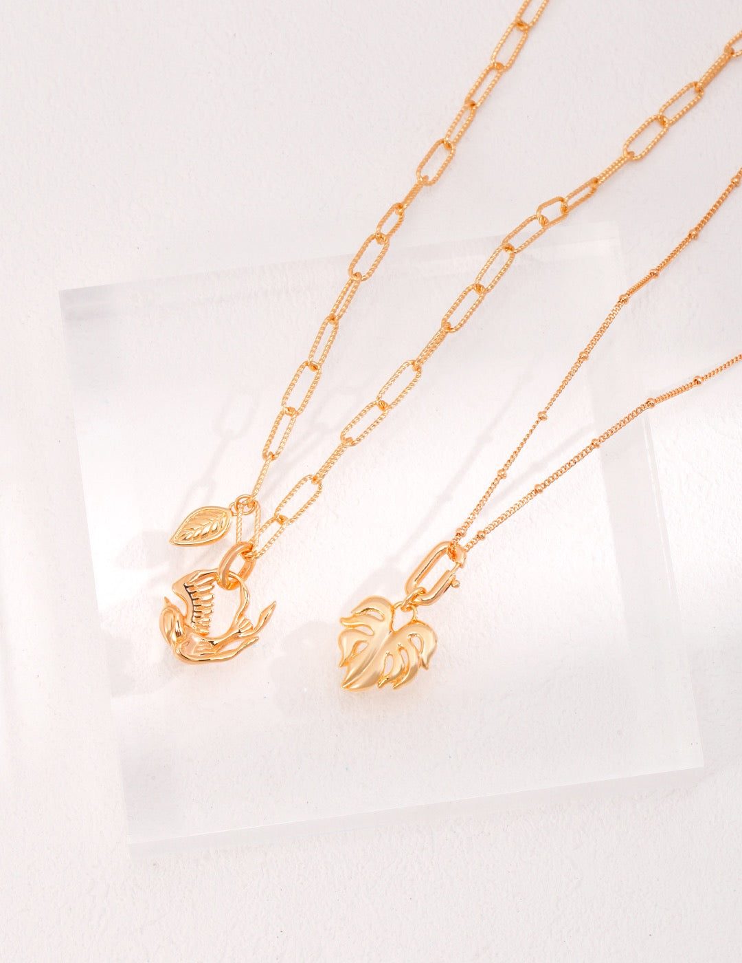 Jewelry Set - leaf necklace and earrings