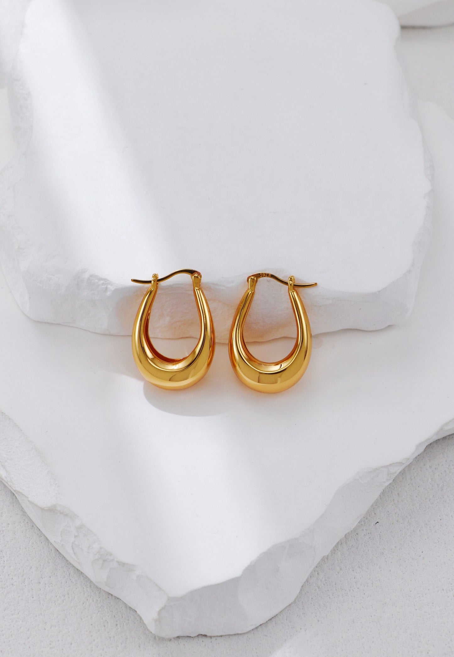 S925 Sterling Silver Vintage Gold & Platinum Water Drop Earrings