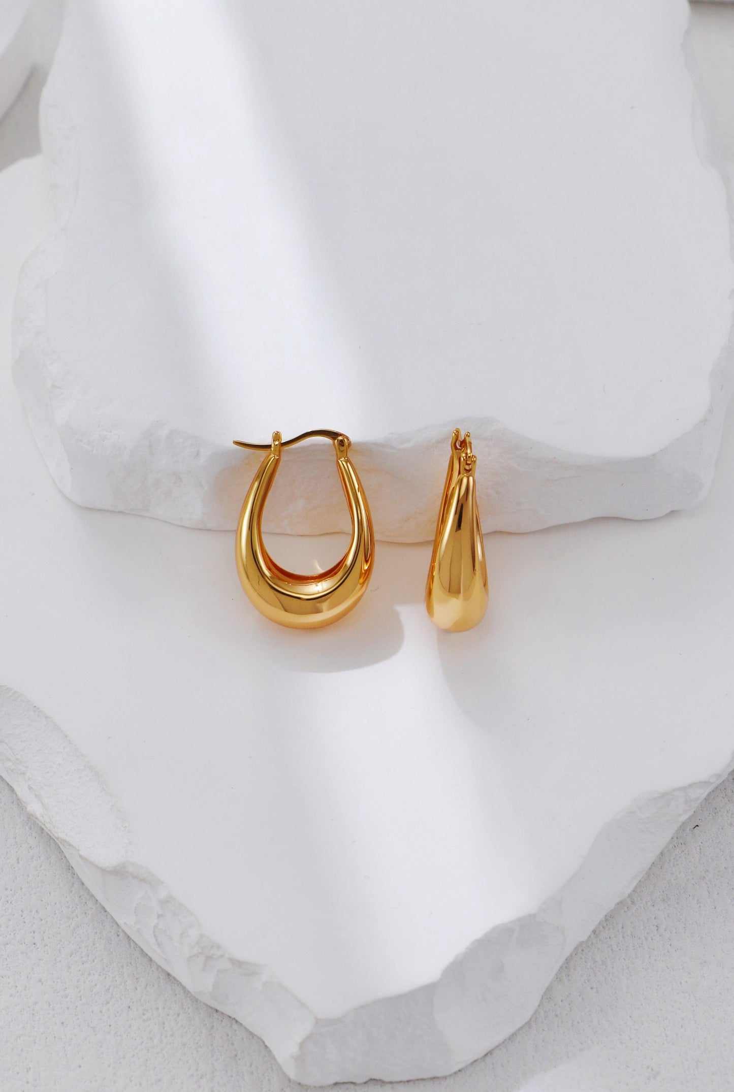 S925 Sterling Silver Vintage Gold & Platinum Water Drop Earrings