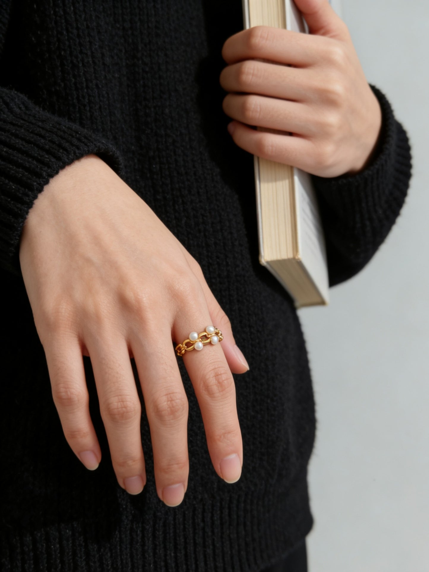 Sterling Silver and Pearl Woven Ring