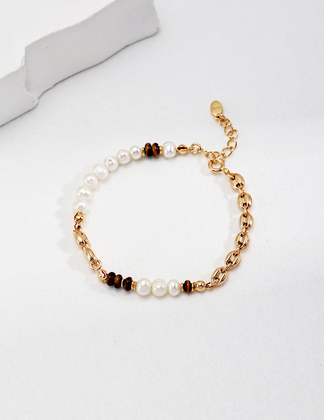 Tiger's Eye and Pearl Bracelet