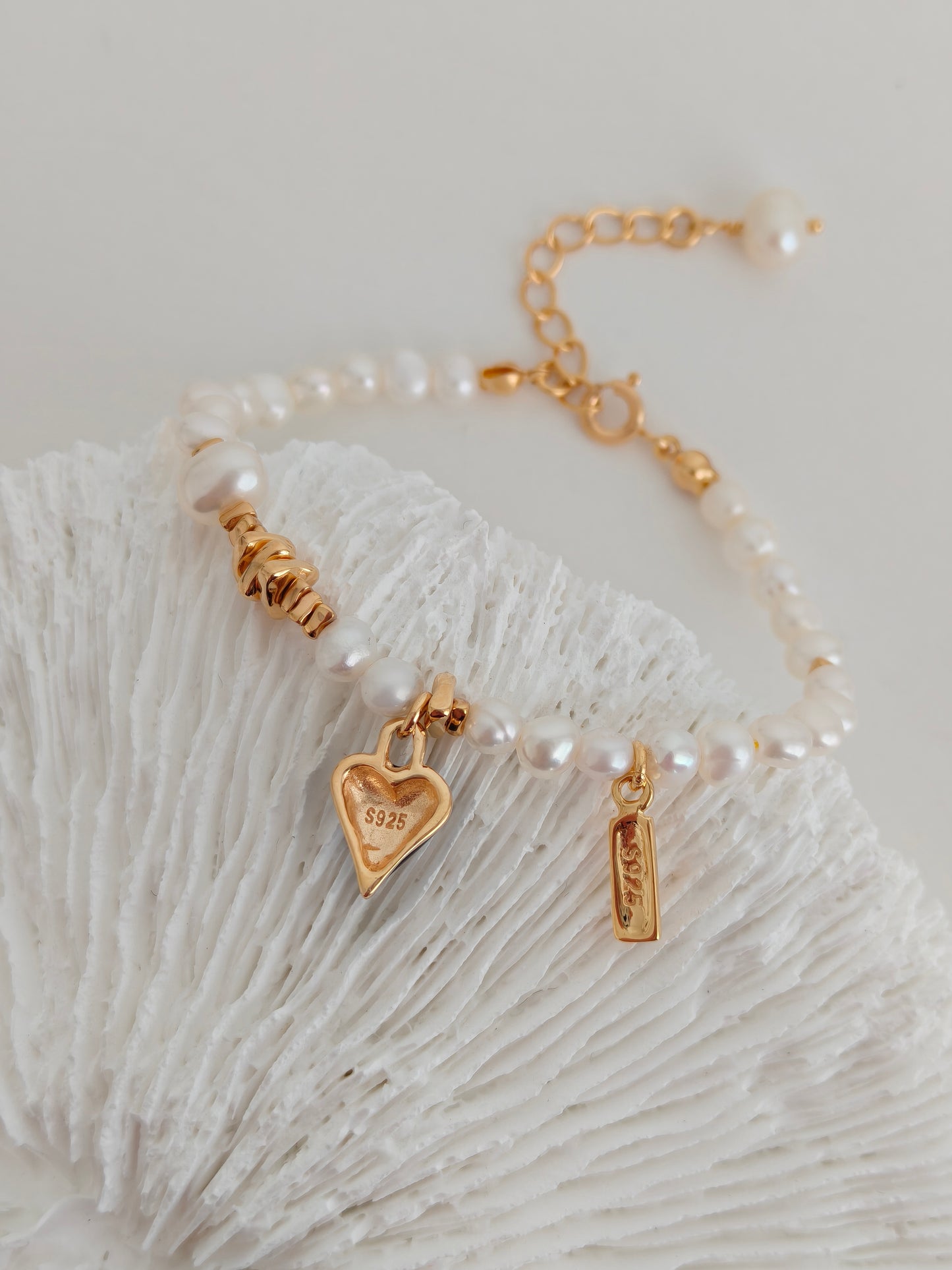 Black Enamel Heart Freshwater Pearl Jewelry Set – S925 Silver