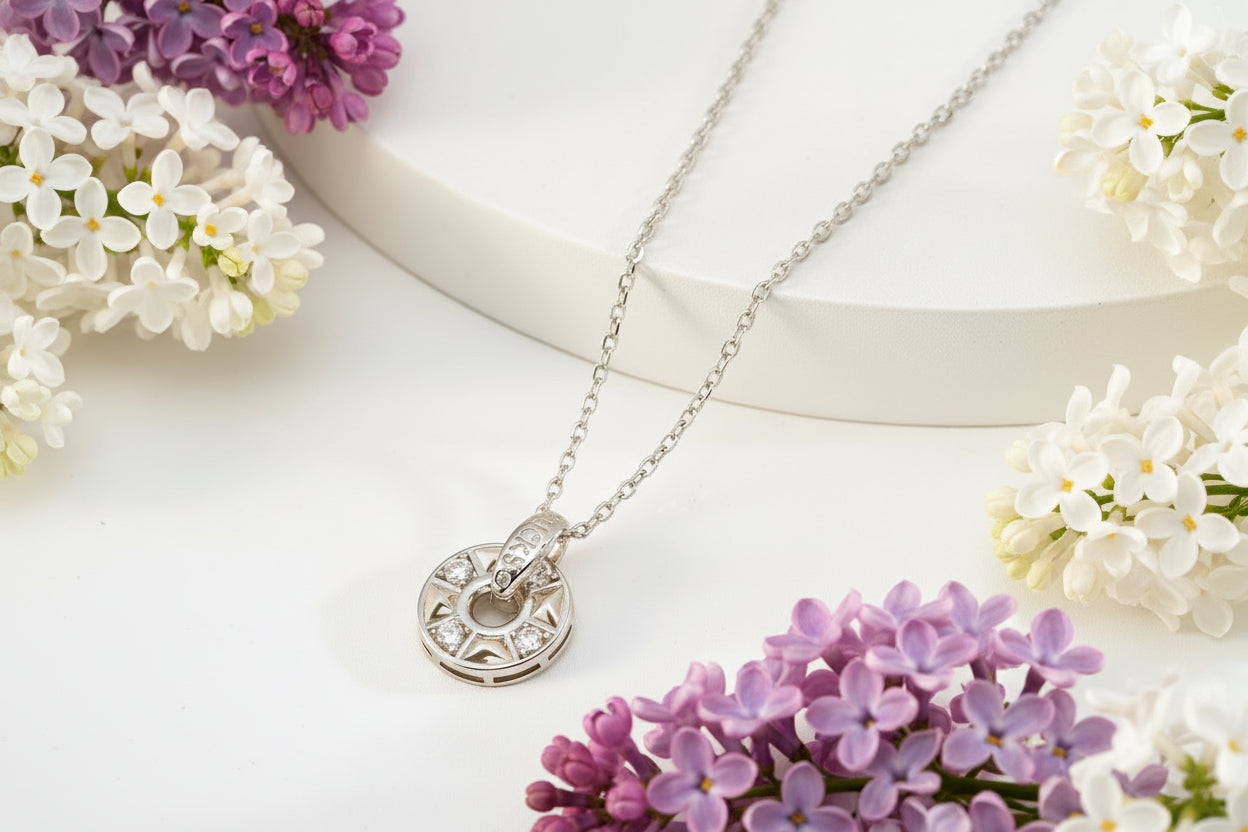 S925 Sterling Silver Cubic Zirconia Pendant Necklace