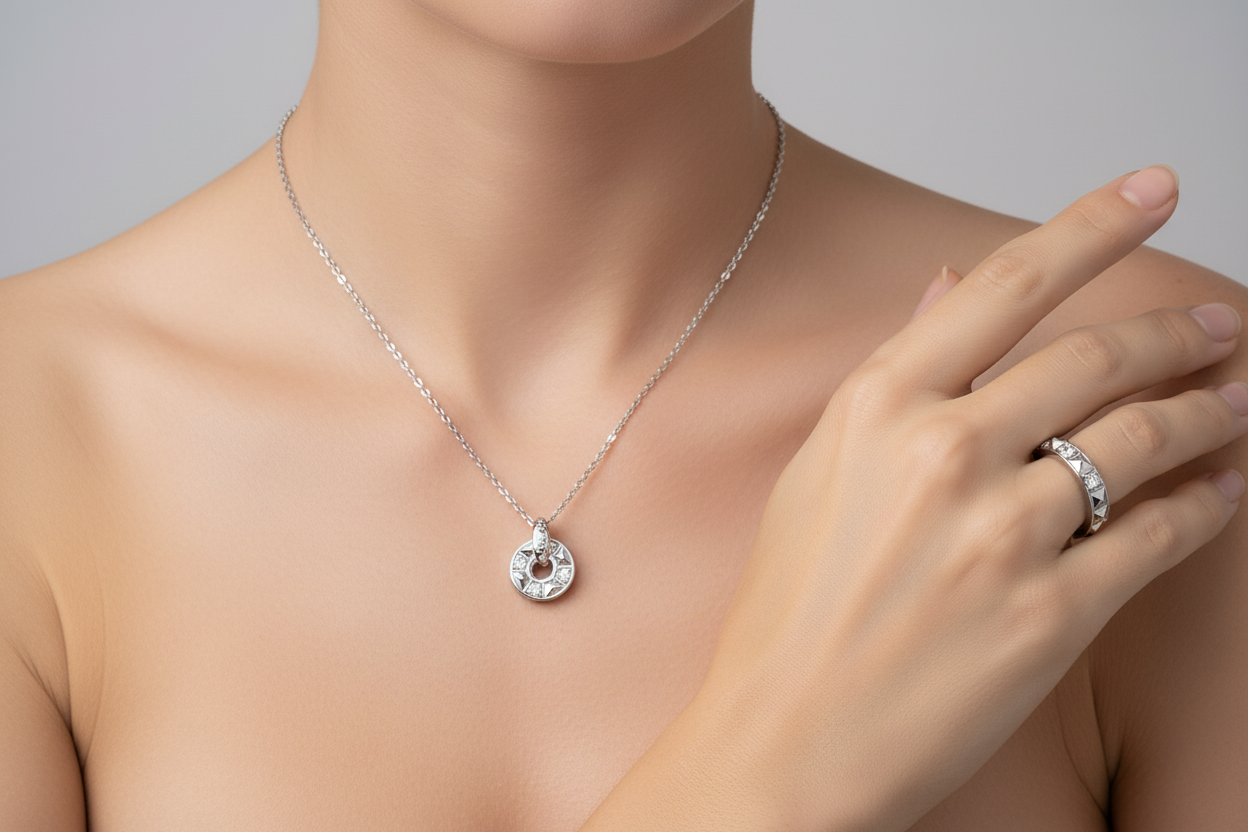 S925 Sterling Silver Cubic Zirconia Open Ring – Vintage Gold / Platinum