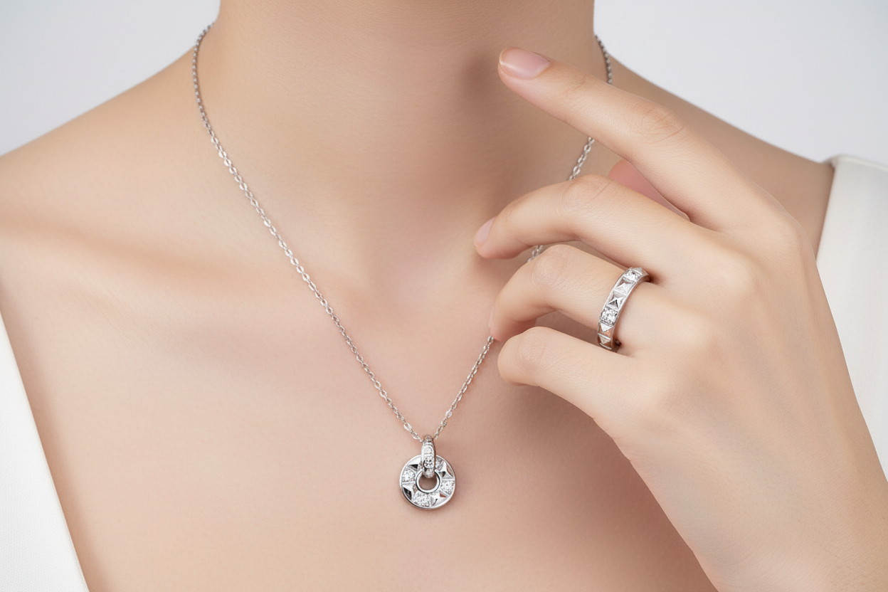 S925 Sterling Silver Cubic Zirconia Pendant Necklace