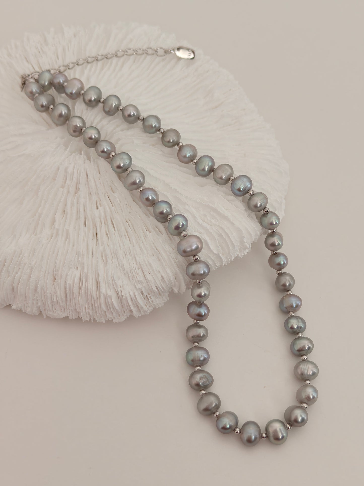 Elegant White-Gold Freshwater Pearl Necklace