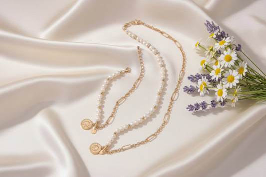 Vintage Pearl Chain Necklace in Sterling Silver