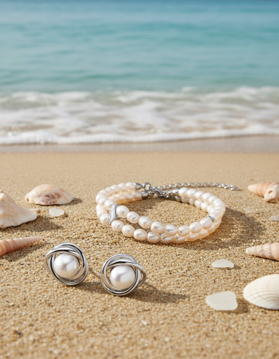 S925 Silver Double Layer Natural Pearl Bracelet