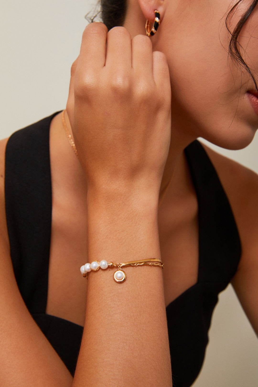 Natural Pearl & Sterling Silver Chain Bracelet – Minimalist Elegance
