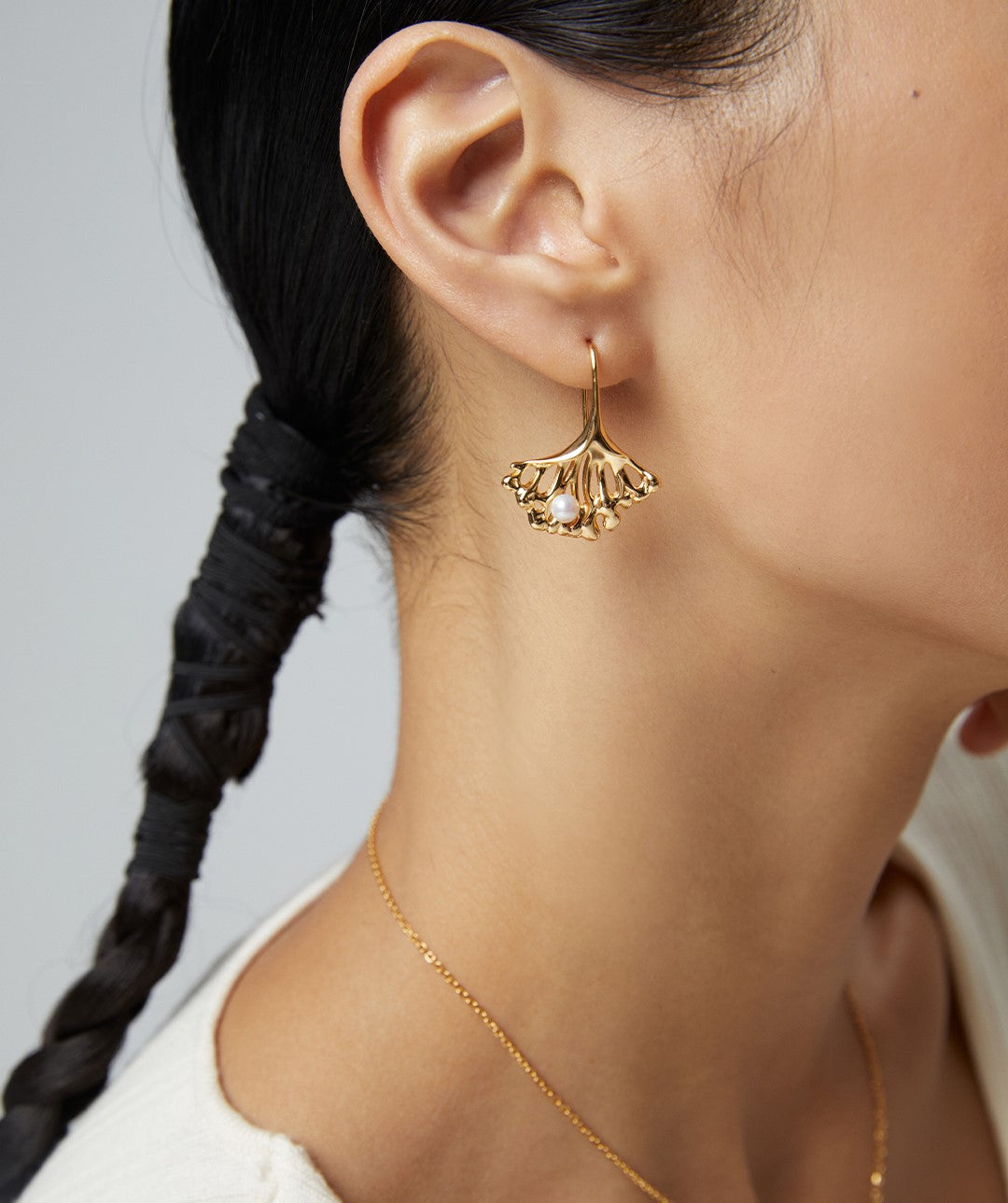 Ginkgo Leaf Wire hook Earrings